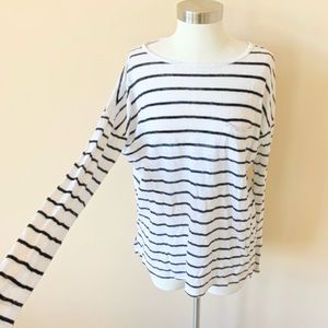 Vince stripe drop shoulder pocket tee #6491